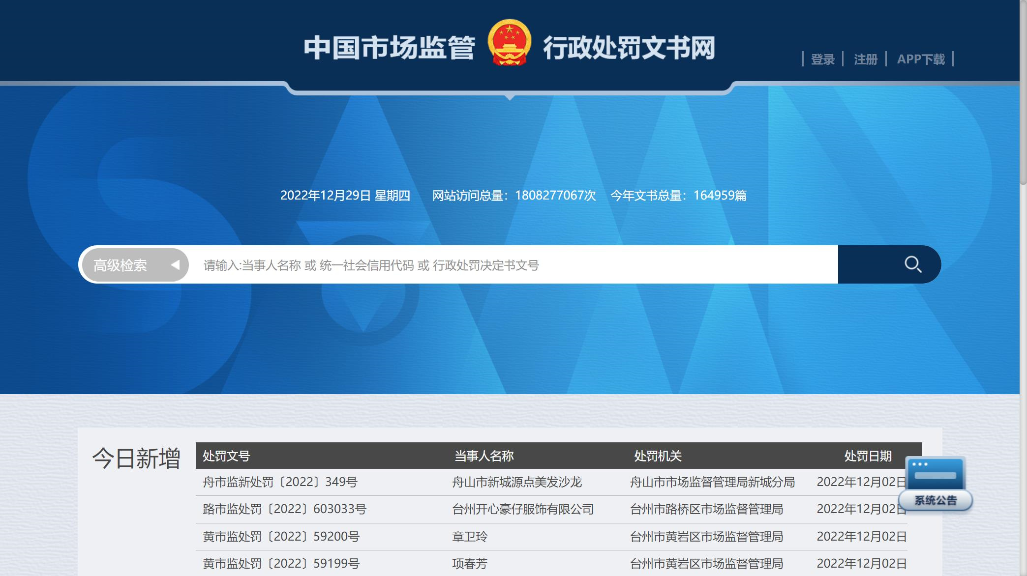 福建市场行政处罚记录消除